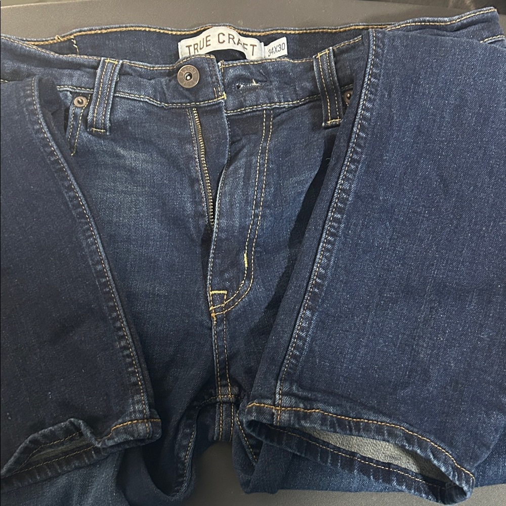 True Craft Men's Dark Blue Straight Jeans